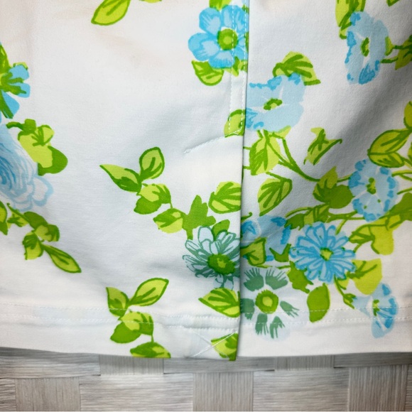J. McLaughlin‎ Floral Mini Skirt Blue Green White Preppy Casual Skirt Size 8 - Picture 10 of 15
